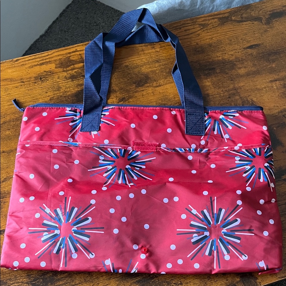NEW California Innovations Insulated Folding Market Tote - Red and Blue